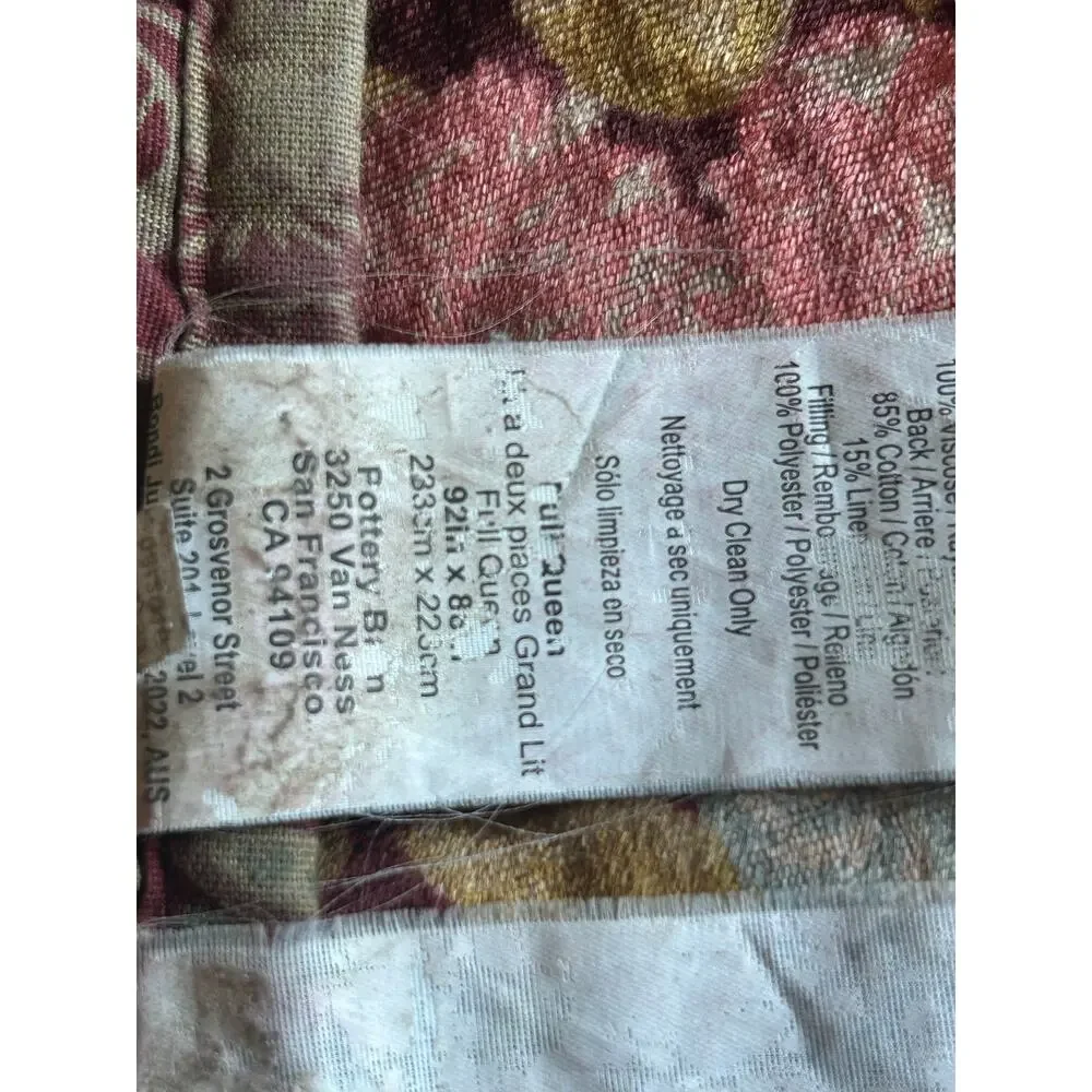 Pottery Barn Sabyasachi Mystic Garden Velvet Comforter Sham Set full/queen